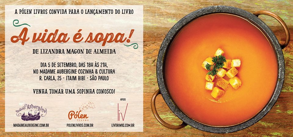 teaser de divulgação do lançamento do livro A vida é sopa